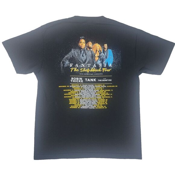 Fantasia The Sketchbook Tour T-Shirt Adult Size Large Black R&B Music Rap Tee - Picture 3 of 6
